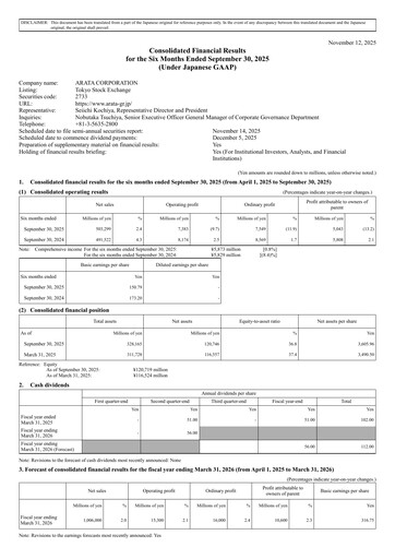 Thumbnail Arata Corporation Half-year Report 2025-h1