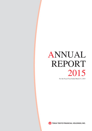 Thumbnail Tokai Tokyo Financial Holdings Annual Report 2015