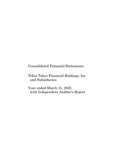 Thumbnail Tokai Tokyo Financial Holdings Financial Statement fy2025