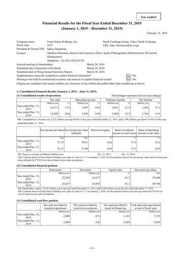 Thumbnail Funai Soken Holdings Incorporated Financial Statement 2015