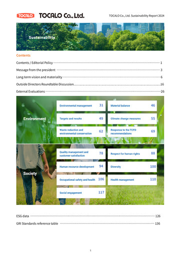 Thumbnail TOCALO Co.,Ltd. Sustainability Report 2024