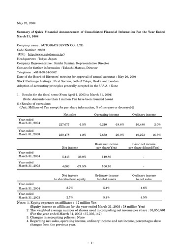 Thumbnail Autobacs Seven Financial Report fy2004
