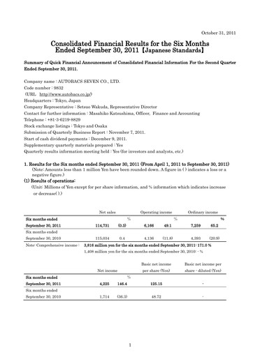 Thumbnail Autobacs Seven Half-year Report 2011-h1