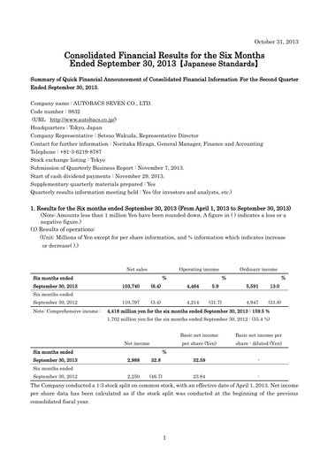Thumbnail Autobacs Seven Half-year Report 2013-h1