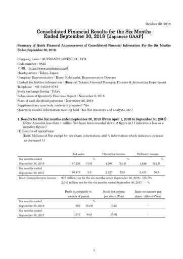 Thumbnail Autobacs Seven Half-year Report 2018-h1