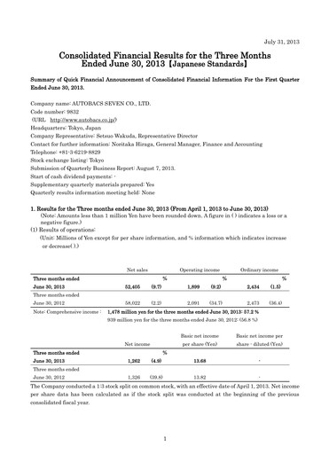 Thumbnail Autobacs Seven Quarterly Report 2013-q1