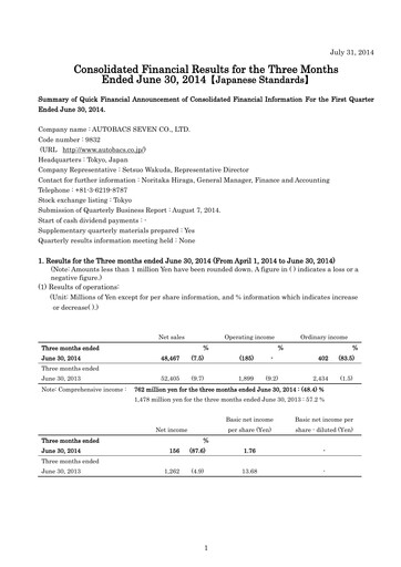 Thumbnail Autobacs Seven Quarterly Report 2014-q1