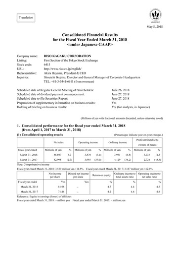 Miniature Riso Kagaku Corporation Bilan financier fy2018