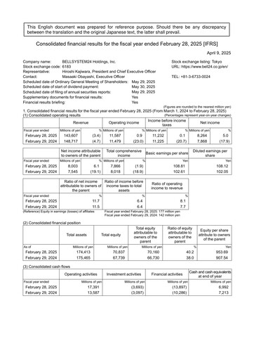Thumbnail BellSystem24 Financial Statement fy2025