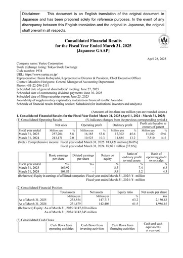 Thumbnail Yurtec Corporation Financial Statement fy2025
