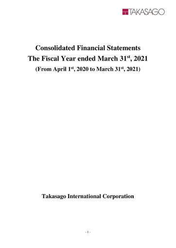 Thumbnail Takasago International Corporation Financial Statement fy2020