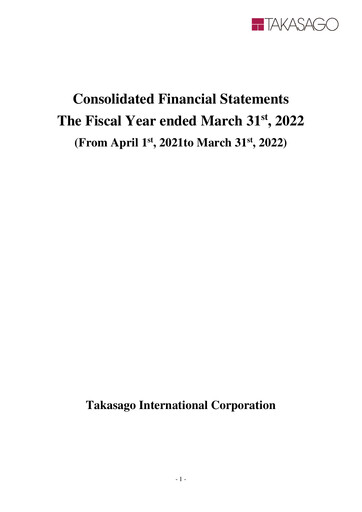 Thumbnail Takasago International Corporation Financial Statement fy2021