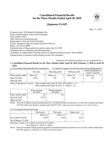 Thumbnail Tri Chemical Laboratories Quarterly Report 2019-q1
