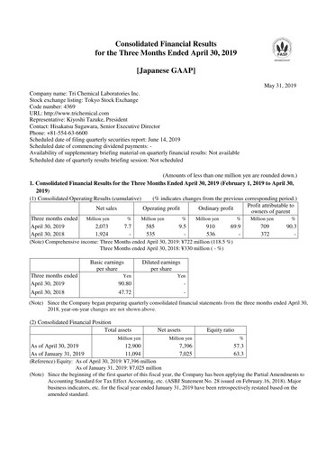 Thumbnail Tri Chemical Laboratories Quarterly Report 2020-q1