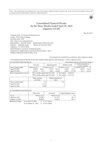 Vorschaubild Tri Chemical Laboratories Quartalsbericht 2025-q1