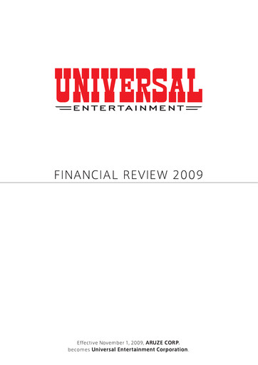 Thumbnail Universal Entertainment Corporation Financial Statement 2009