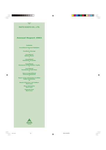Thumbnail Raito Kogyo Annual Report 2002