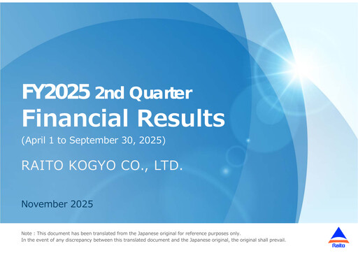 Thumbnail Raito Kogyo Quarterly Report 2025-q2
