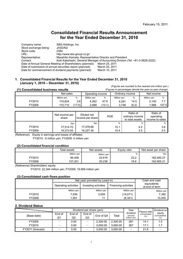 Thumbnail SBS Holdings Financial Statement 2010