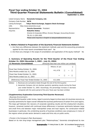 Thumbnail Kanamoto Quarterly Report 2004-q3