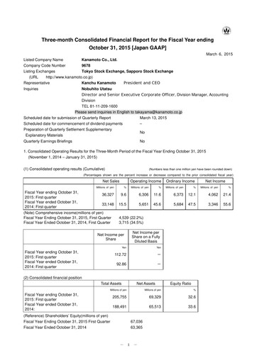 Thumbnail Kanamoto Quarterly Report 2015-q1