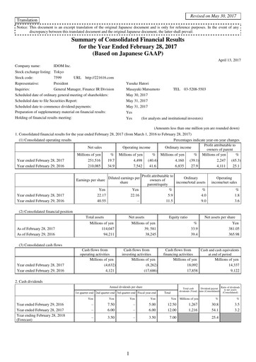 Vorschaubild IDOM Inc. Finanzmitteilung fy2017