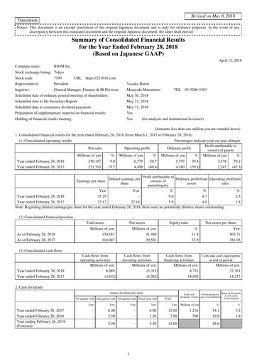 Vorschaubild IDOM Inc. Finanzmitteilung fy2018
