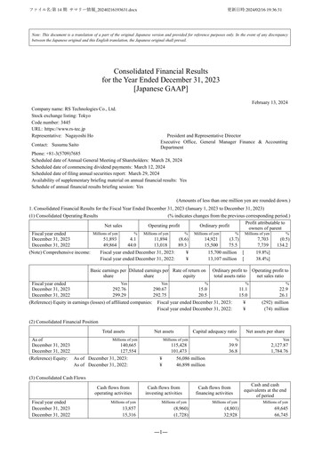 Thumbnail RS Technologies Financial Statement 2023