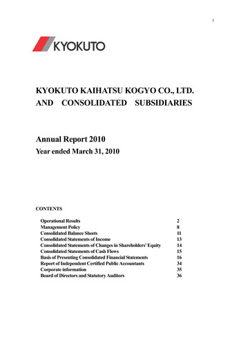 Thumbnail Kyokuto Kaihatsu Kogyo Annual Report 2010