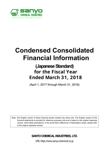 Thumbnail Sanyo Chemical Industries Financial Statement fy2018