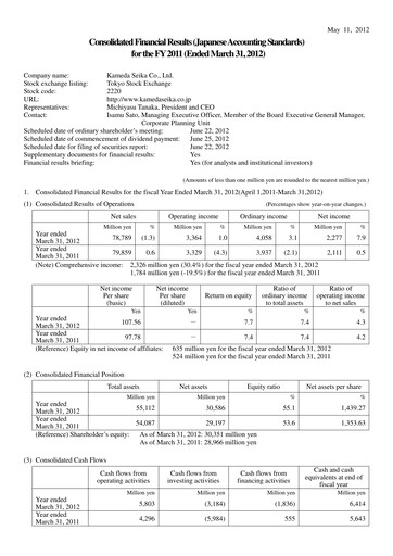 Thumbnail Kameda Seika Financial Statement fy2011