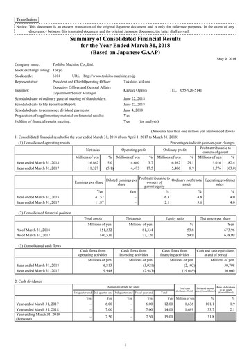 Thumbnail Shibaura Machine Financial Statement fy2017