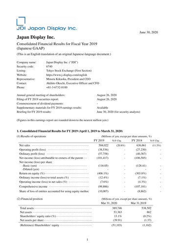 Thumbnail Japan Display Financial Report 2019