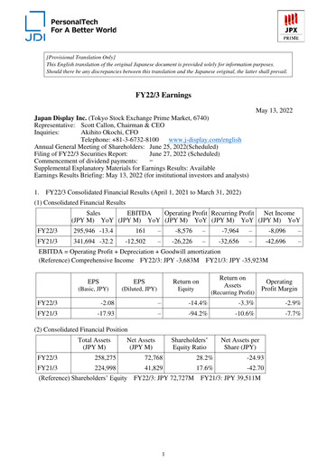 Thumbnail Japan Display Financial Statement fy2022