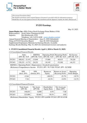 Thumbnail Japan Display Financial Statement fy2025