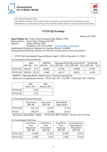 Thumbnail Japan Display Quarterly Report 2022-q3