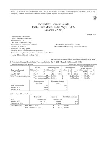 Miniature S Foods Inc. Rapport trimestriel 2026-q1