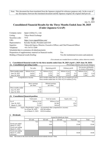 Thumbnail Japan Lifeline Quarterly Report 2026-q1