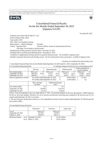 Thumbnail Japan Pulp and Paper Company Half-year Report 2022-h1