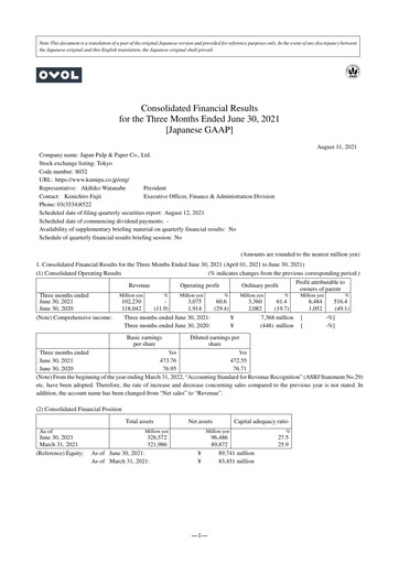 Thumbnail Japan Pulp and Paper Company Quarterly Report 2021-q1