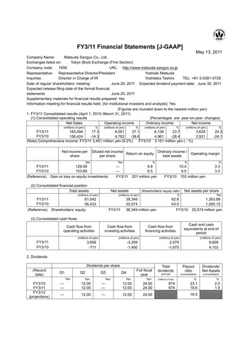 Vorschaubild MATSUDA SANGYO Finanzmitteilung fy2011
