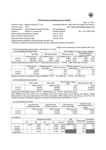 Vorschaubild MATSUDA SANGYO Finanzmitteilung fy2019