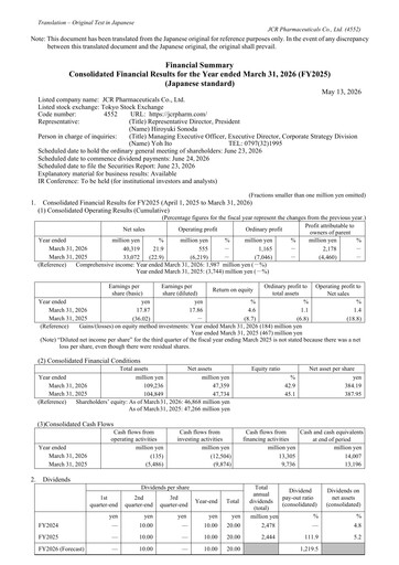 Thumbnail JCR Pharmaceuticals Financial Statement fy2025