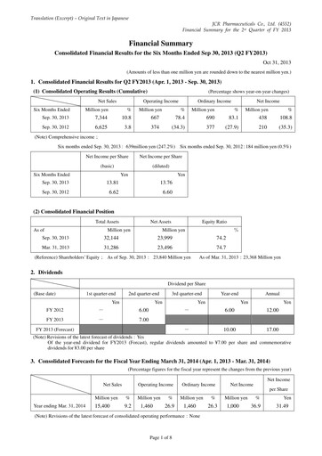 Thumbnail JCR Pharmaceuticals Quarterly Report 2013-q2
