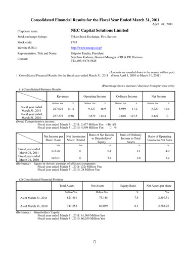 Thumbnail NEC Capital Solutions Financial Statement fy2011