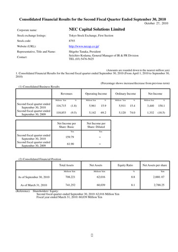 Miniature NEC Capital Solutions Rapport semestriel 2011-h1