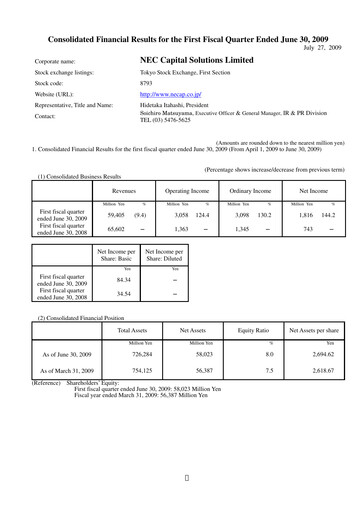 Miniature NEC Capital Solutions Rapport trimestriel 2010-q1