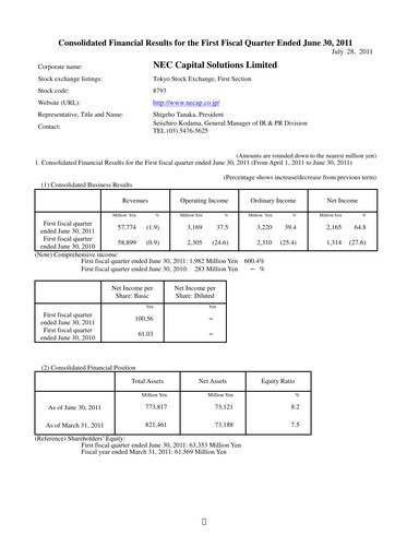 Miniature NEC Capital Solutions Rapport trimestriel 2012-q1