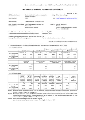 Thumbnail Samty Residential Investment Corporation Financial Report 2025-h1