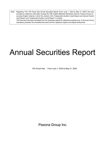 Thumbnail Pasona Group Annual Report 2024